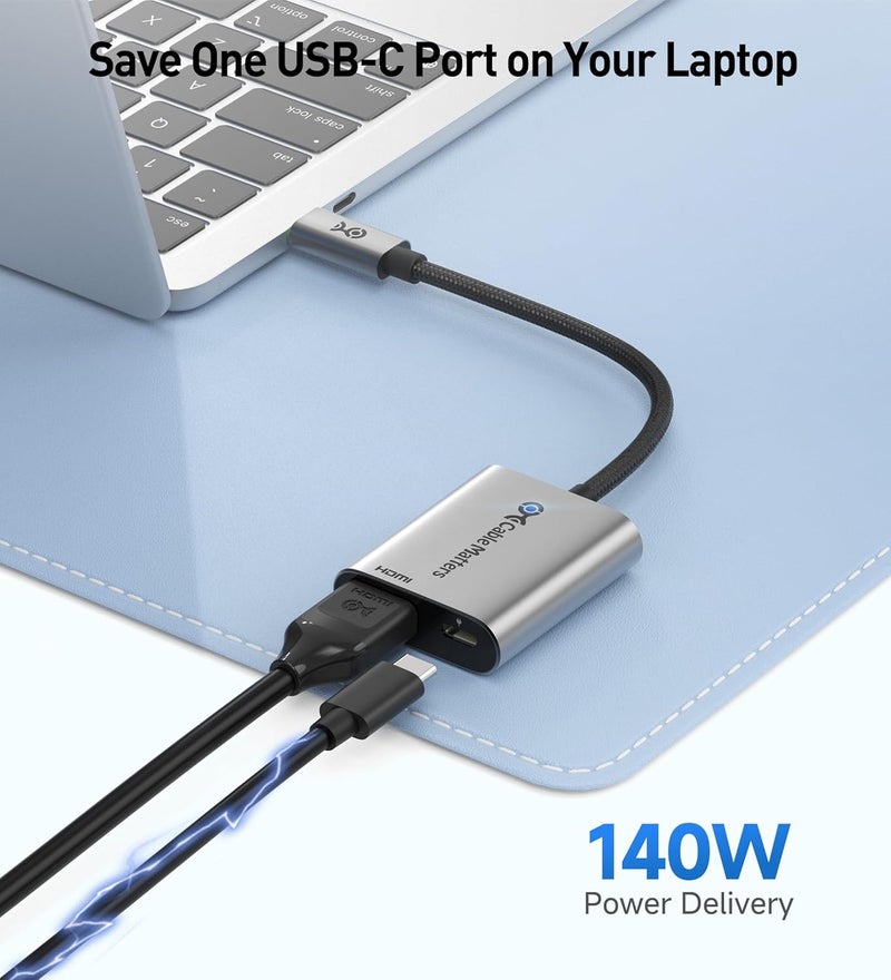 CableMatters محول USB C إلى HDMI 2.1 بسرعة 48Gbps مع شحن 140W لنظام MacOS و Windows، يدعم [4K@240Hz /8K@60Hz HDR]، محول Thunderbolt إلى HDMI، متوافق مع MacBook و XPS، لا يدعم VRR - Image 4